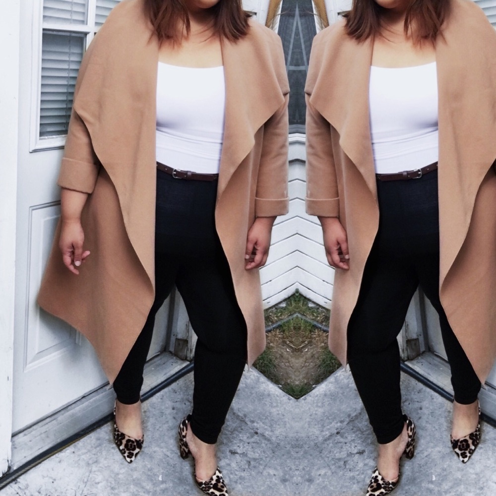 Plus Size Boohoo Long Coat TAN or GRAY